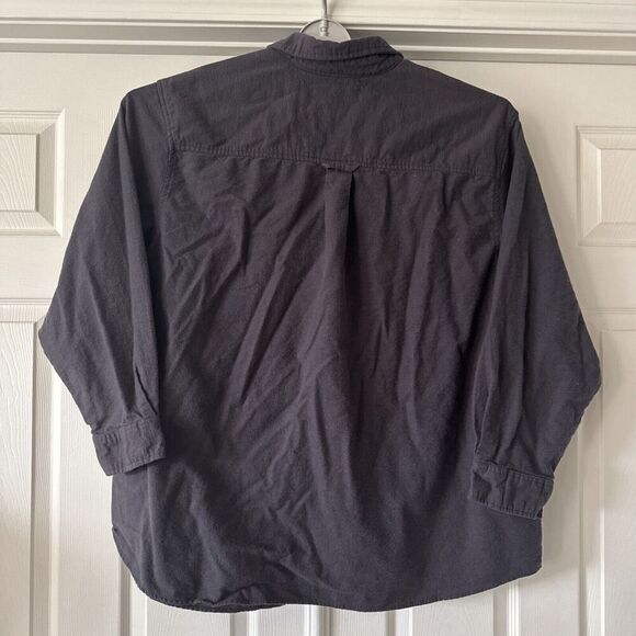 King Size Mens Flannel Shirt 3XB Long Sleeve Pockets Workwear Gray Rugged Warm - Picture 8 of 12